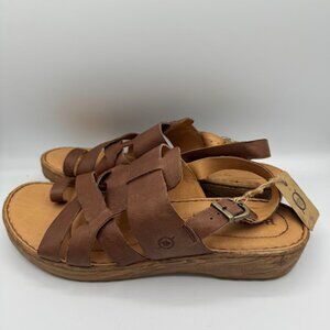 Born Women's Abbie Brown Leather Sandals Size 11 NEW!!!